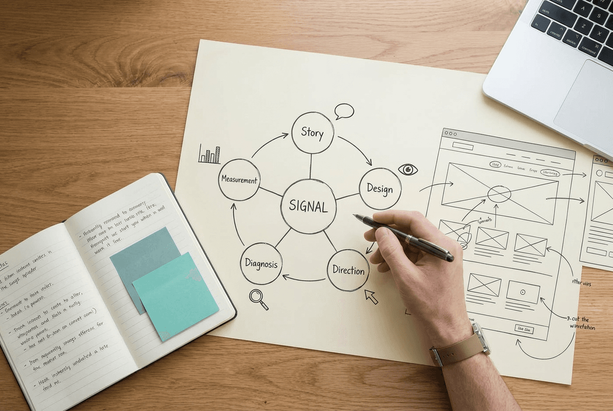 The Signal Method — five-element conversion framework diagram